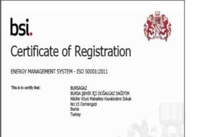 Bursagaz ISO 50001 sertifikası aldı