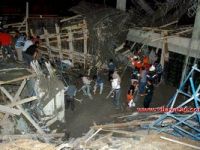 Yurt binasının inşaatında göçük meydana geldi.