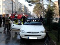 Seyir halindeki araç patladı, 1 kişi ağır yaralandı