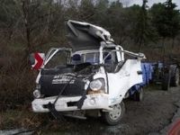 Yağmurla kayganlaşan yollar kazaya sebep oldu