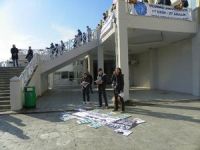 Uludağ Üniversitesi'nde 3 kişilik öğrenci grubu YÖK'ü protesto etti