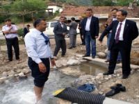 Vali Çiftçi, kaplıcalarda incelemelerde bulundu