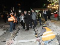 Bursa'da geceleri de ray döşeniyor