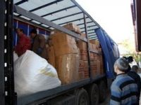 Osmangazi Belediyesi'nden Suriyeli sığınmacılara 2 TIR yardım malzemesi