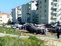 Direksiyon hakimiyetini kaybetti, takla attı