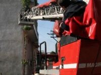Kurtarmak için itfaiyenin seferber olduğu kedi, diğer evin çatısına sıçradı